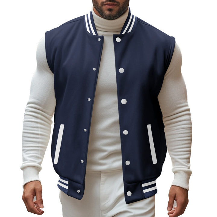Men's baseball jacket in sporty style with practical pockets and contrasting inserts Lisslune