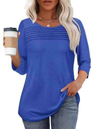 Women's Long Sleeve Shirt with Pleat Details Lisslune