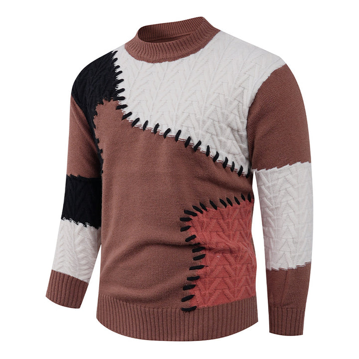 Men Stylish Knitted Sweater with Unique Geometric Patterns Lisslune