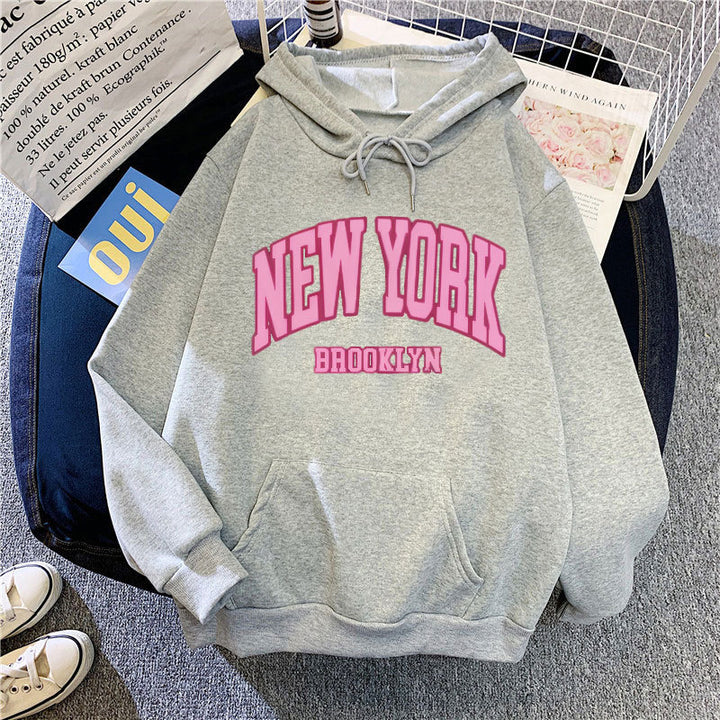 Women's hoodie with trendy New York Brooklyn print Lisslune