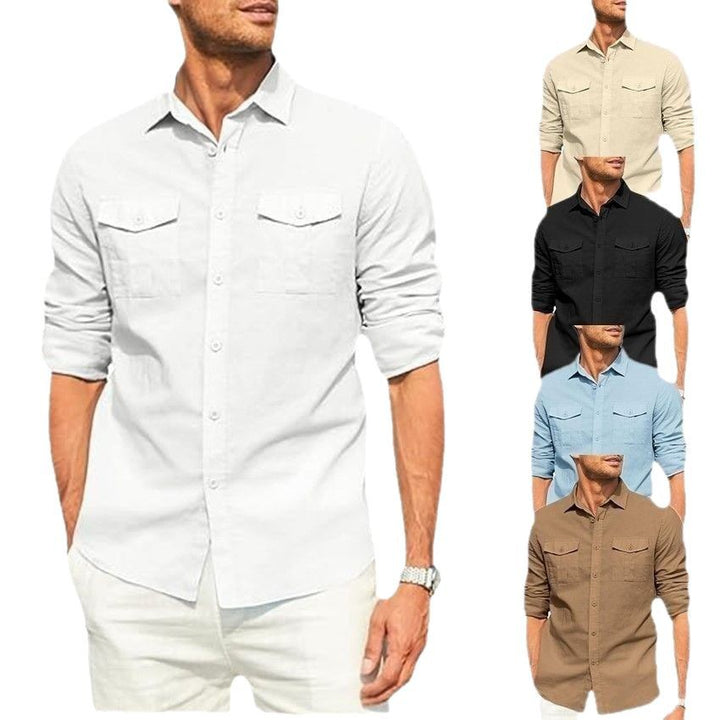 Men's Lightweight Cotton Shirt with Chest Pockets Lisslune