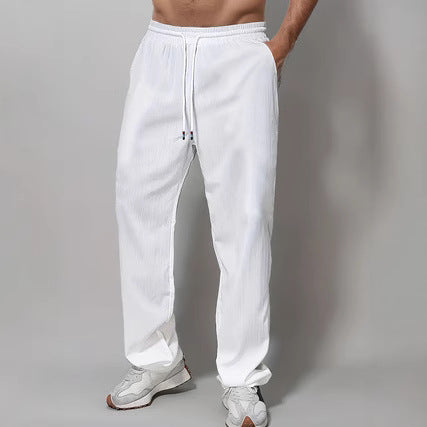 Men's Sporty Relaxed Fit Jogging Pants with Elastic Waistband and Side Pockets Lisslune