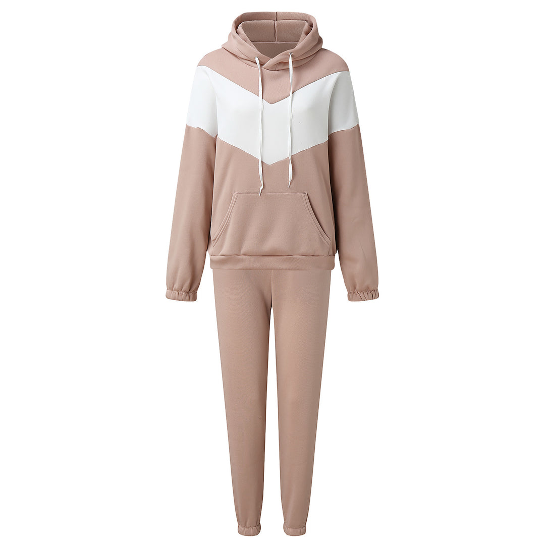 Women's sporty loungewear set with high collar and practical kangaroo pocket Lisslune