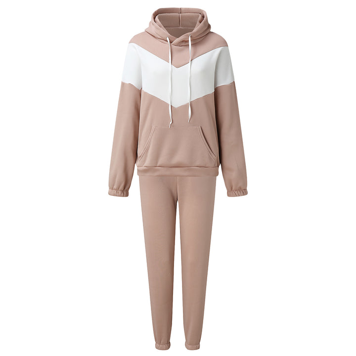 Women's sporty loungewear set with high collar and practical kangaroo pocket Lisslune