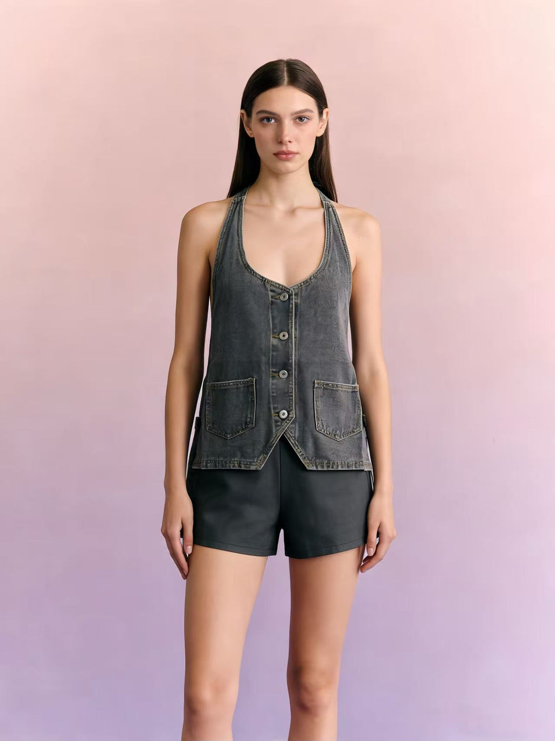 Women's Casual Denim Set with Adjustable Straps and Pockets Lisslune
