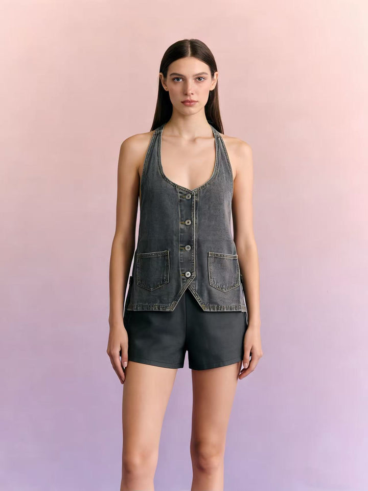 Women's Casual Denim Set with Adjustable Straps and Pockets Lisslune