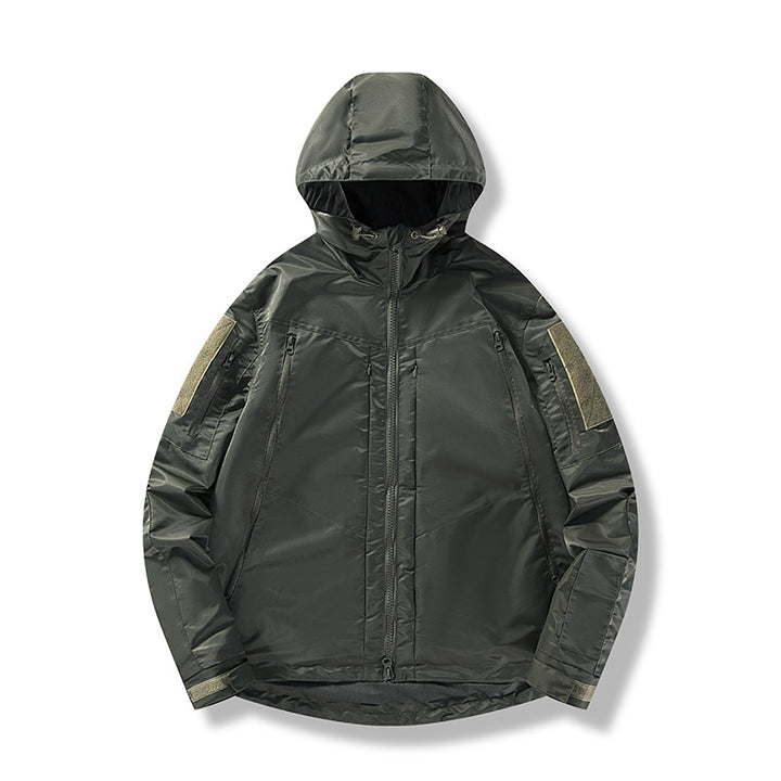 Men's Technical Outdoor Jacket with Insulating Filling and Adjustable Hood Collar Lisslune