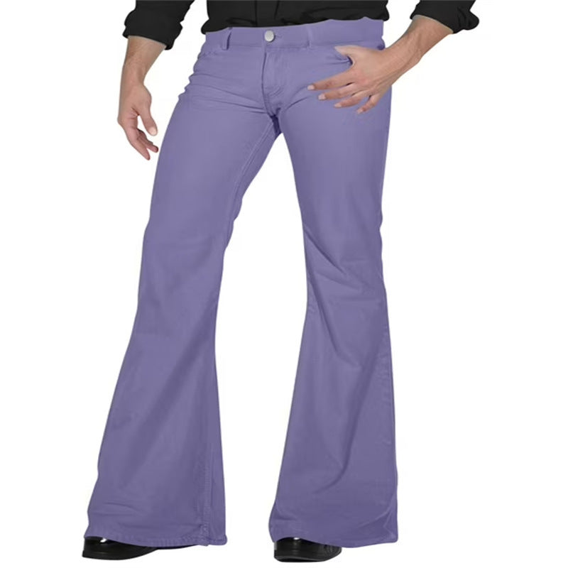 Men's fashionable flared pants with high waist and elastic material Lisslune