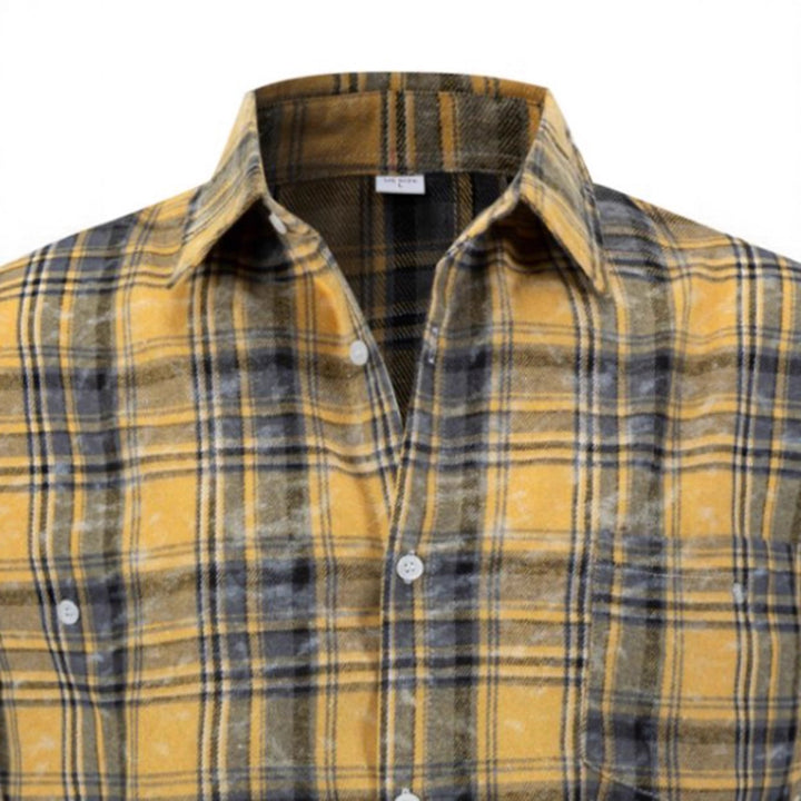 Men's checked flannel shirt with modern cut Lisslune