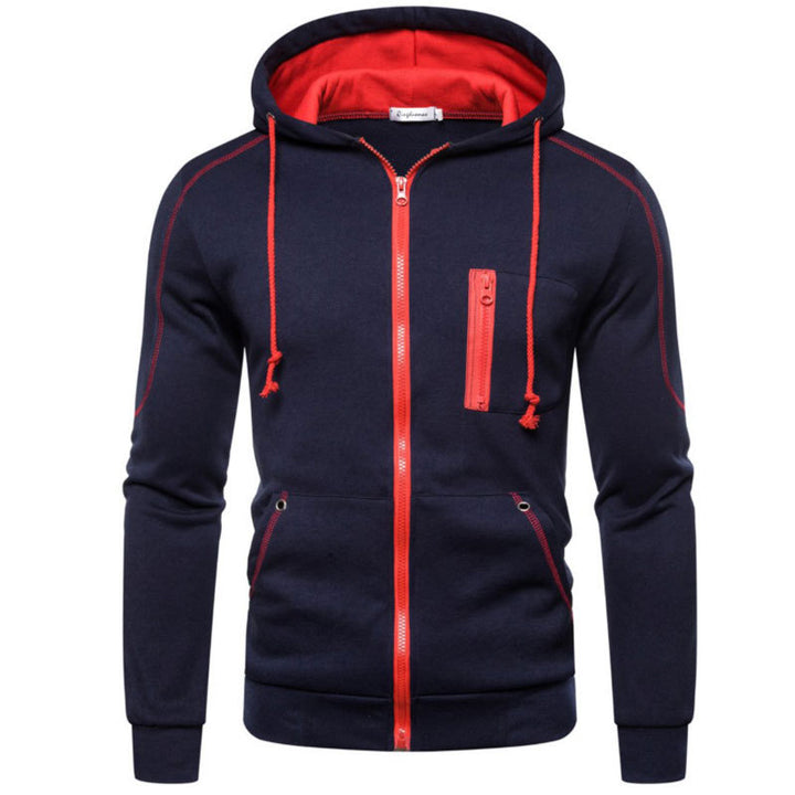 Men's Sporty Hoodie with Innovative Zipper and Practical Pockets Lisslune
