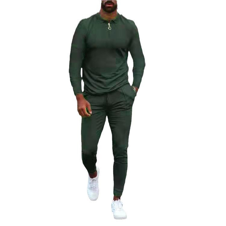 Men's sporty set with modern stand-up collar and functional zipper Lisslune