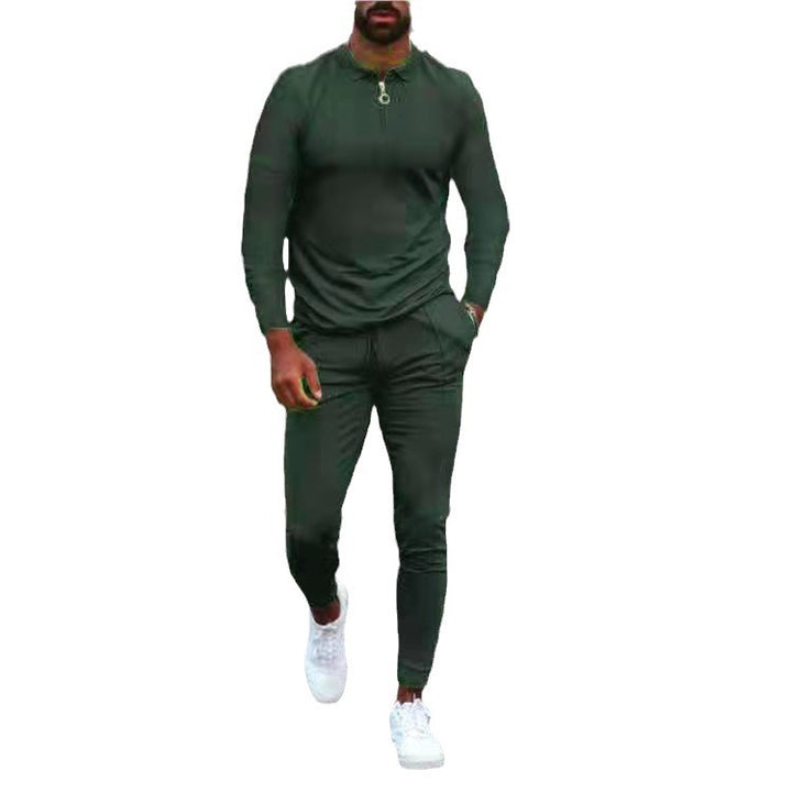 Men's sporty set with modern stand-up collar and functional zipper Lisslune