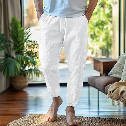 Men's casual pants with individually adjustable waistband and side ventilation inserts Lisslune