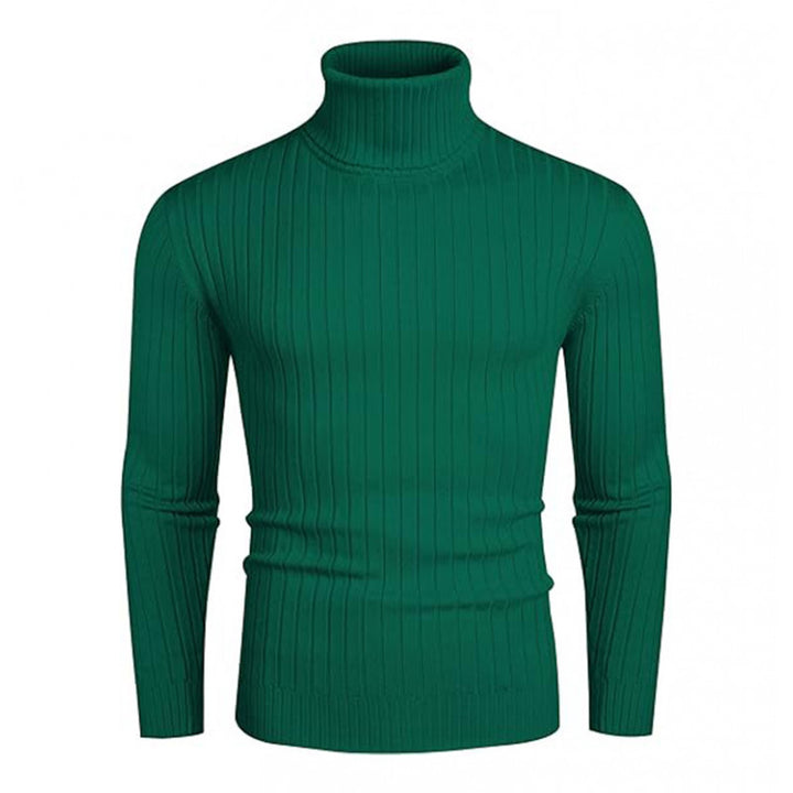 Men's knit sweater with high collar and ribbed pattern Lisslune