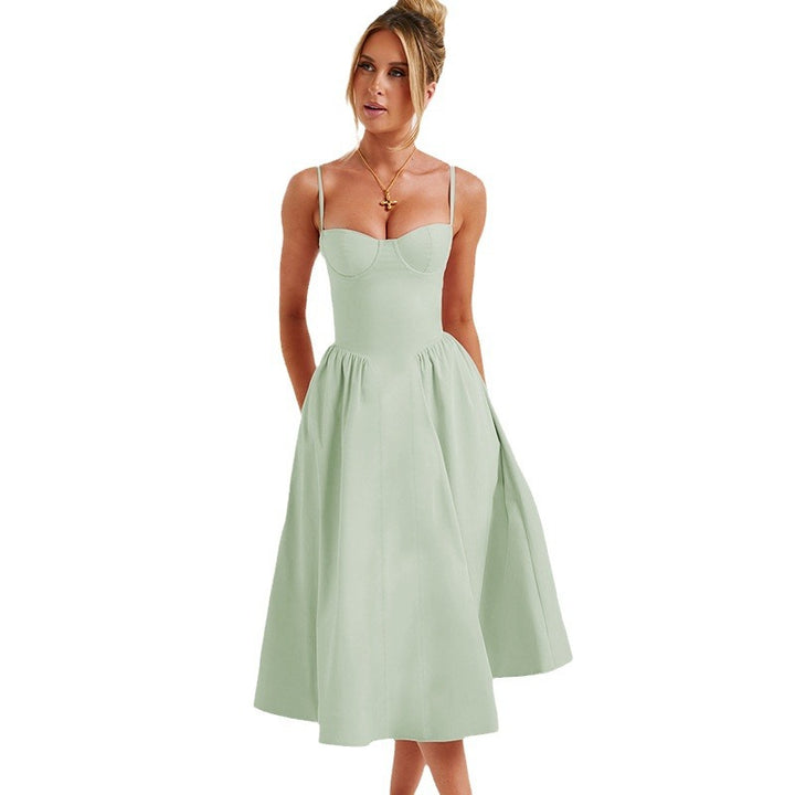 Women's midi dress with fitted bodice and flowing skirt Lisslune