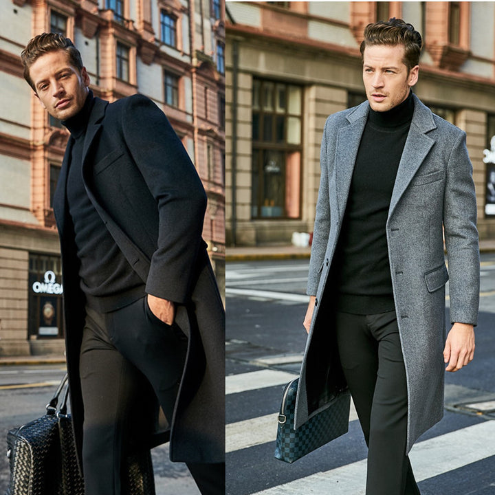 Men's elegant overcoat with a slim fit and modern details Lisslune