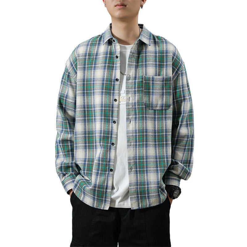 Men's casual flannel shirt with check pattern Lisslune