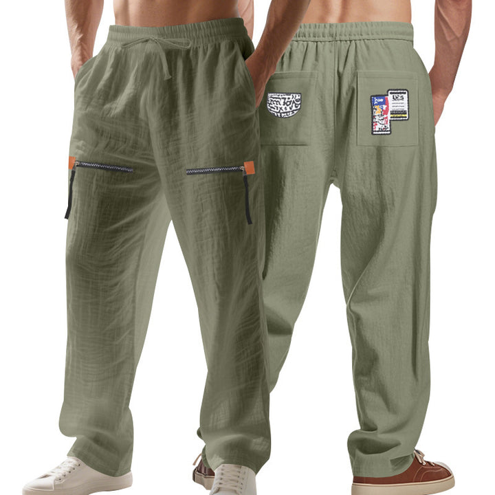 Men's casual cargo pants with practical zip pockets and trendy design Lisslune