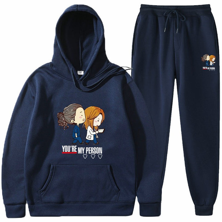 Women's Hoodie and Jogging Pants Set with Original Cartoon Design Lisslune