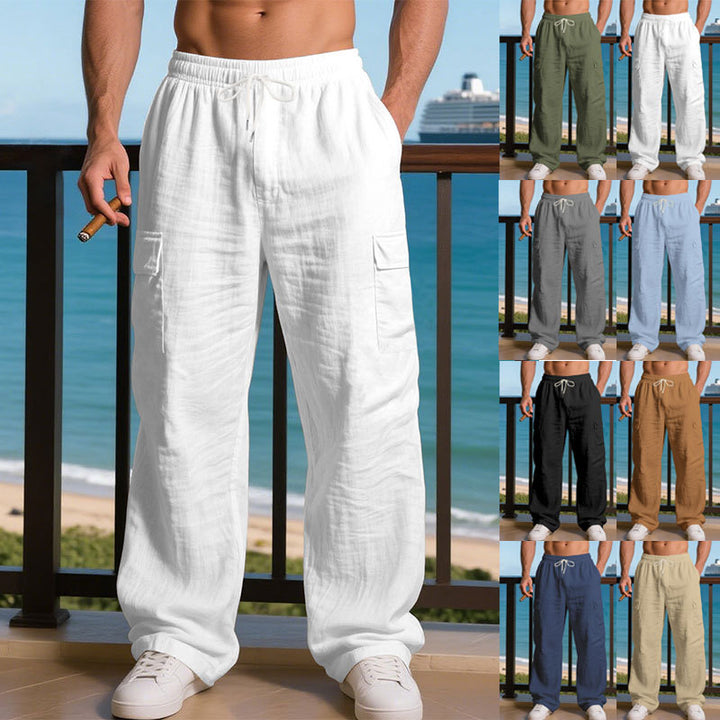 Men's relaxed cargo pants with elastic waistband and practical side pockets Lisslune