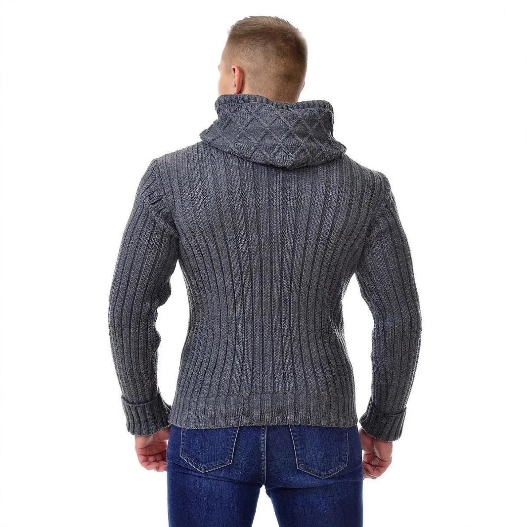 Men's knitted pullover with modern diamond pattern Lisslune