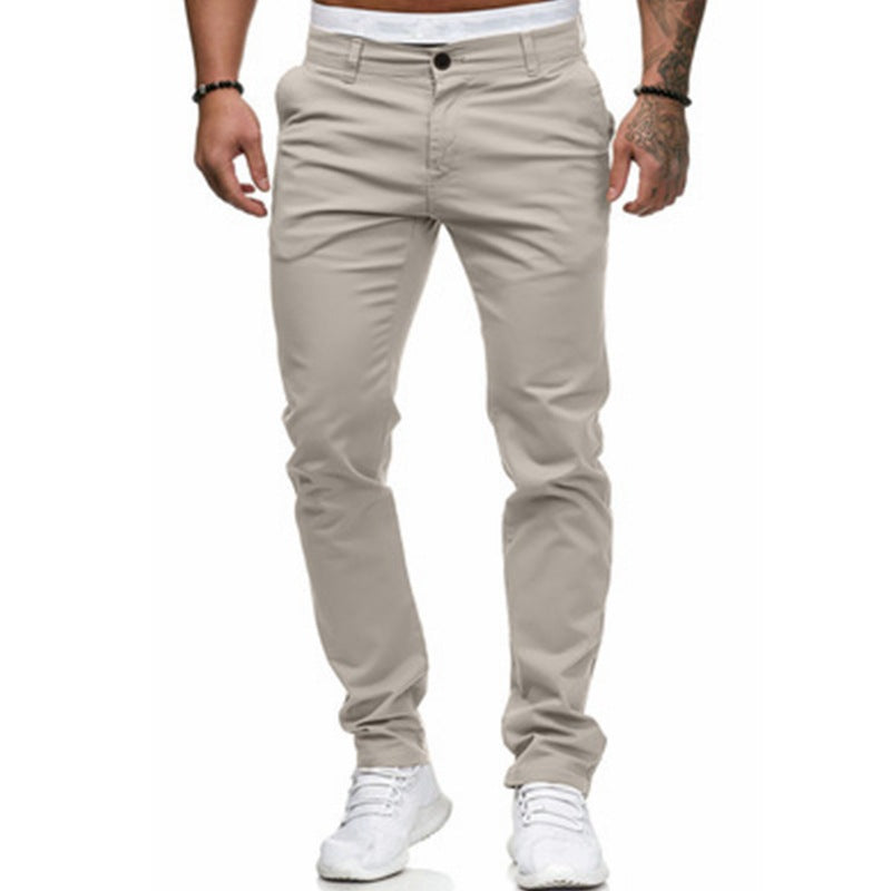 Men's Tailored Slim-Fit Chino Pants Lisslune