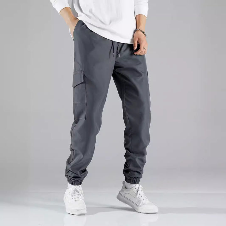 Men's cargo pants with elastic waistband and practical side pockets Lisslune