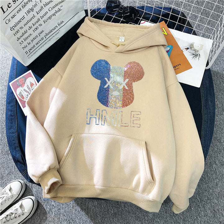 Women's hoodie with artistic bear motif Lisslune