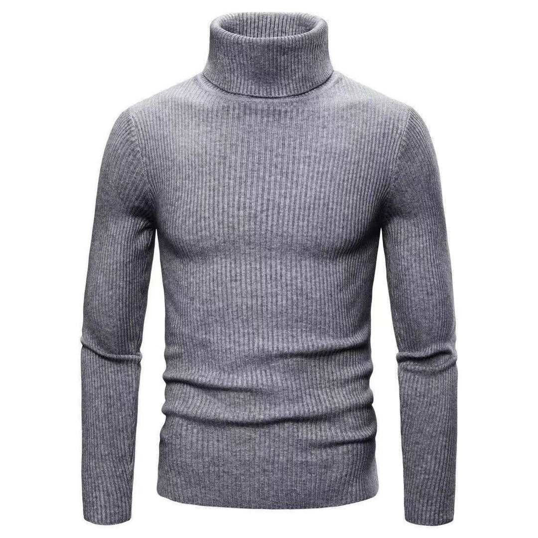 Men's high-quality turtleneck sweater made of fine rib knit Lisslune