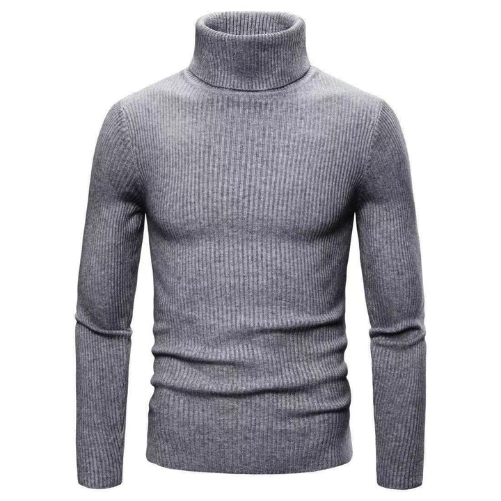 Men's high-quality turtleneck sweater made of fine rib knit Lisslune