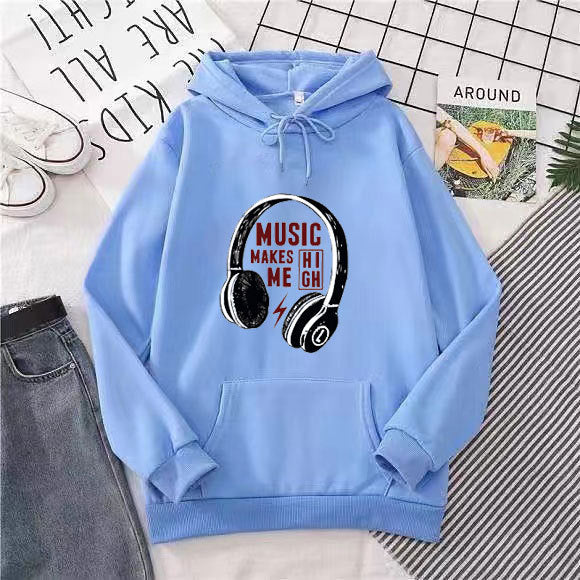Women's hoodie with creative music design Lisslune