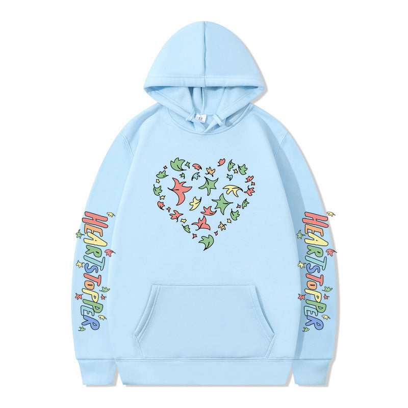 Women's hoodie with creative heart and leaf design Lisslune