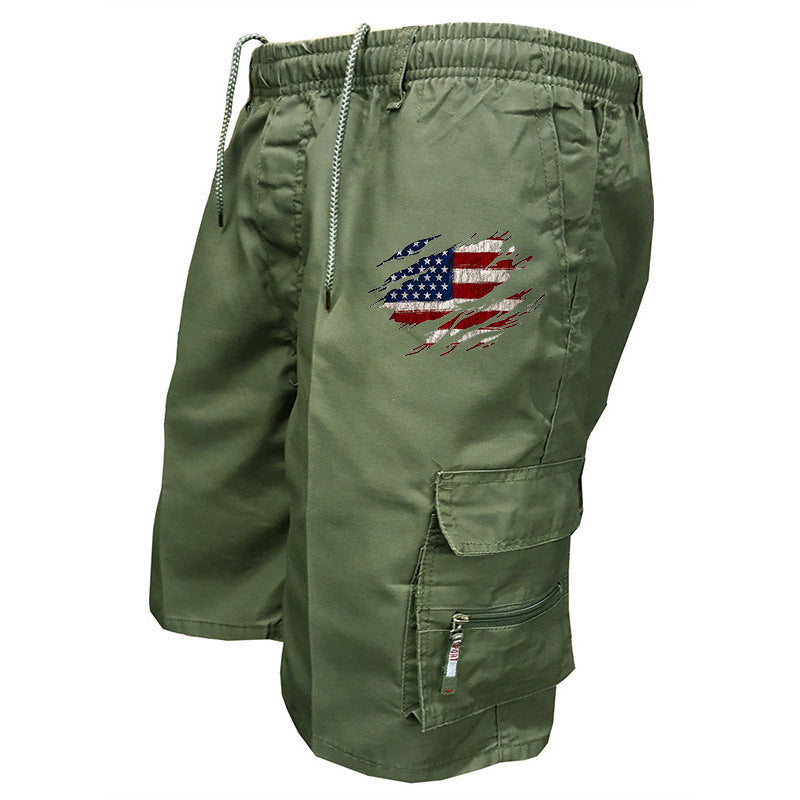Men's cargo shorts with practical side pockets and elastic waistband Lisslune