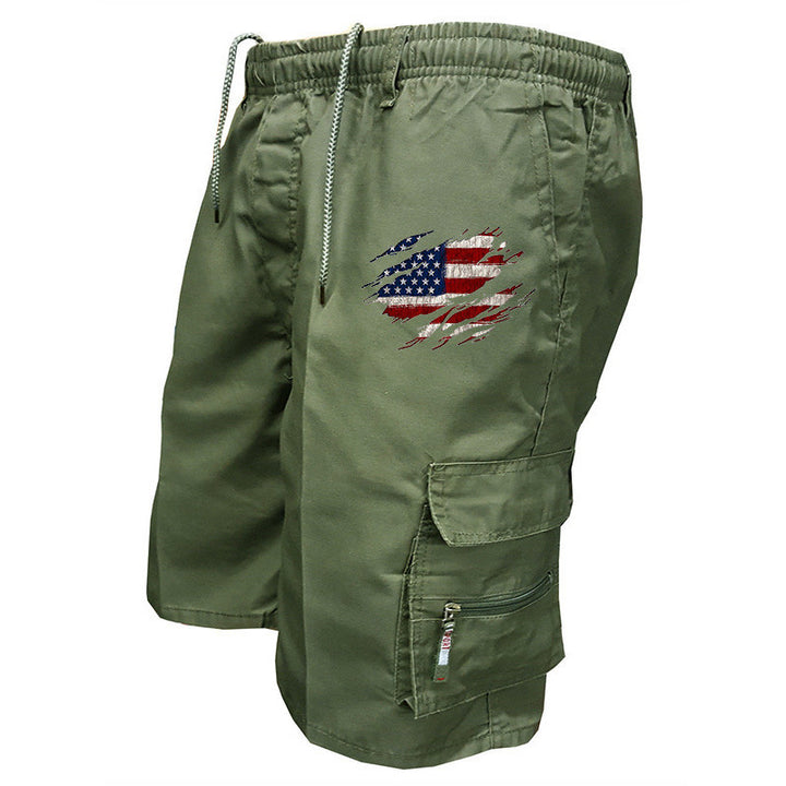 Men's cargo shorts with practical side pockets and elastic waistband Lisslune
