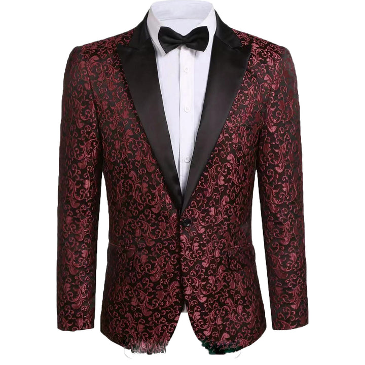 Men's luxurious sequin blazer with floral design Lisslune