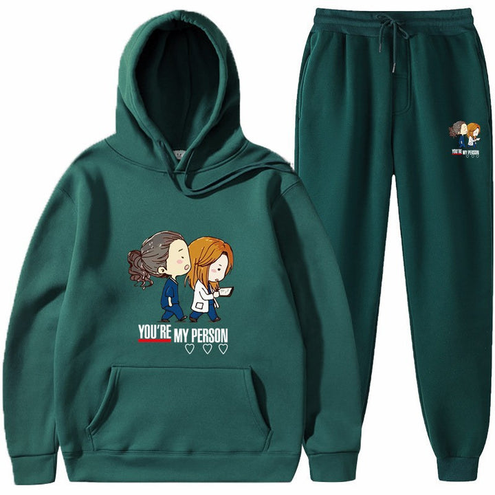 Women's Hoodie and Jogging Pants Set with Original Cartoon Design Lisslune