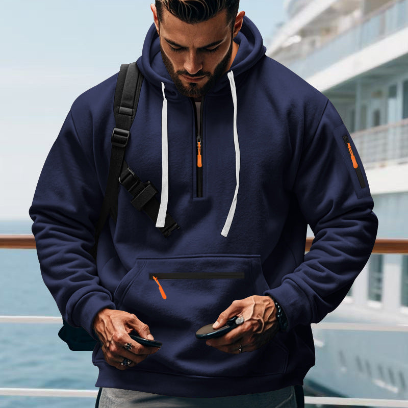 Men's sporty hoodie with practical zippered pockets Lisslune
