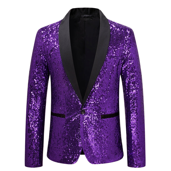Men's shimmering sequin blazer with elegant lapel Lisslune