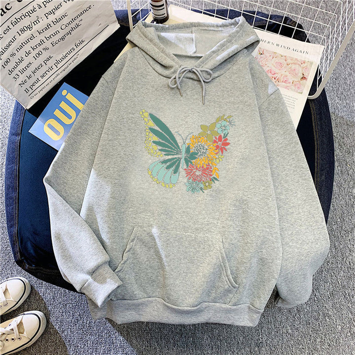 Women's hoodie with floral butterfly design Lisslune