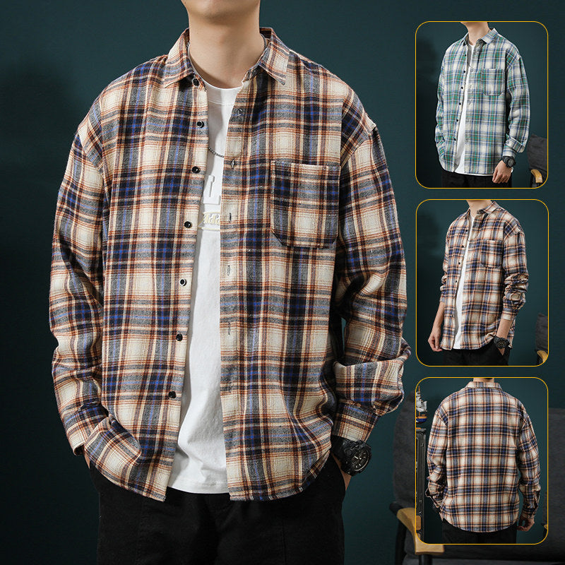 Men's casual flannel shirt with check pattern Lisslune