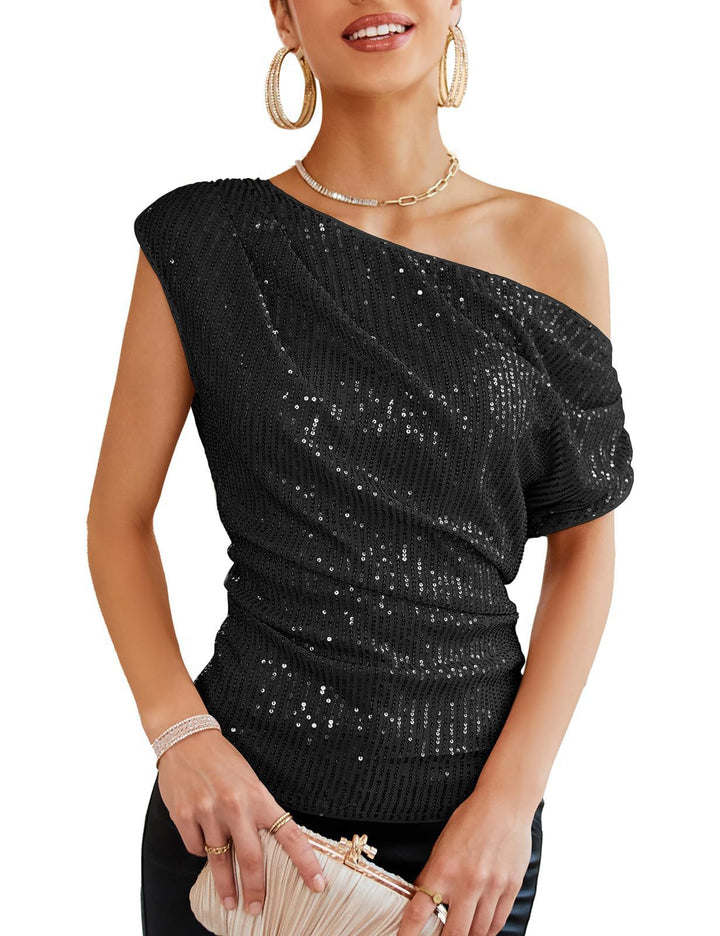 Women's Off-Shoulder Glamour Shirt Lisslune
