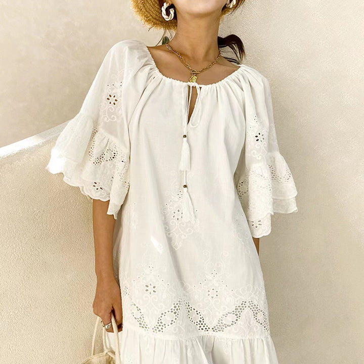 Ladies Airy Summer Dress with Lace Decorations Lisslune