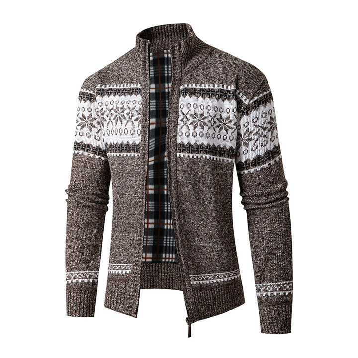 Men's cardigan with high collar and modern zipper Lisslune