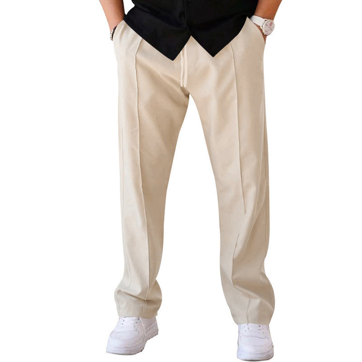 Men's elegant casual pants with classic cut and high pockets Lisslune