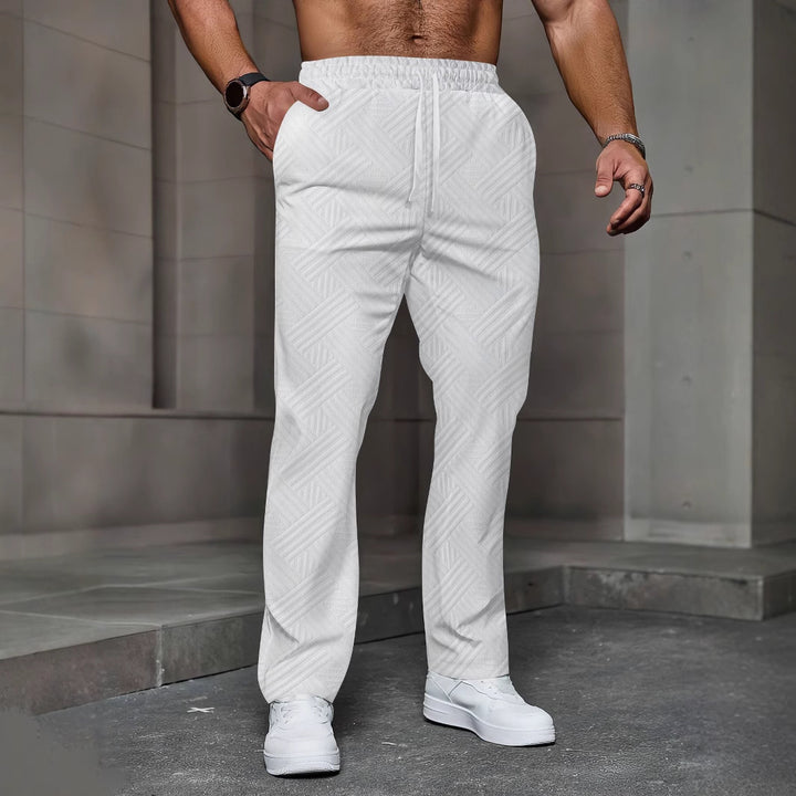 Men's comfortable sports jogging pants with elastic waistband and textured design Lisslune