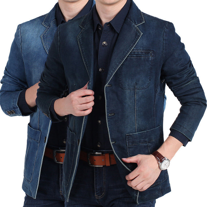 Men's Casual Denim Blazer with Practical Pockets Lisslune