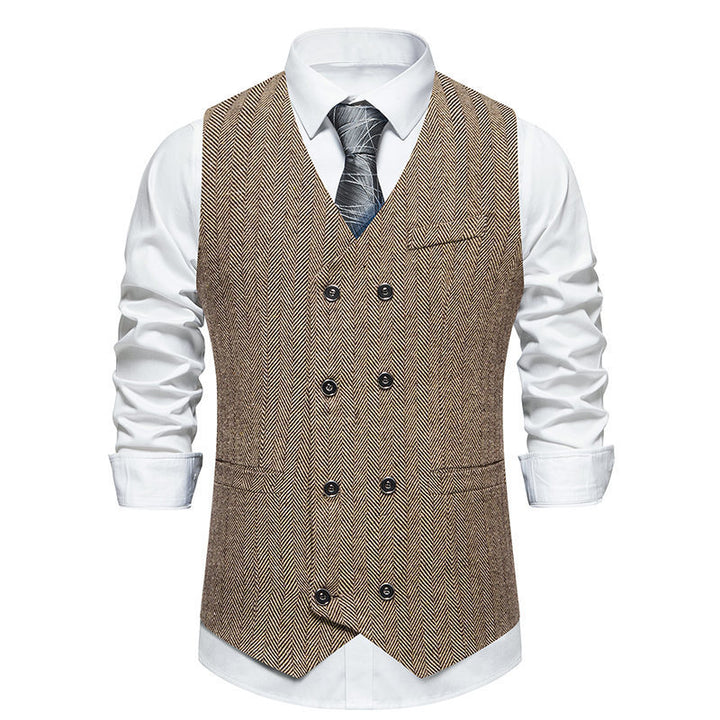 Men's elegant vest in herringbone pattern Lisslune