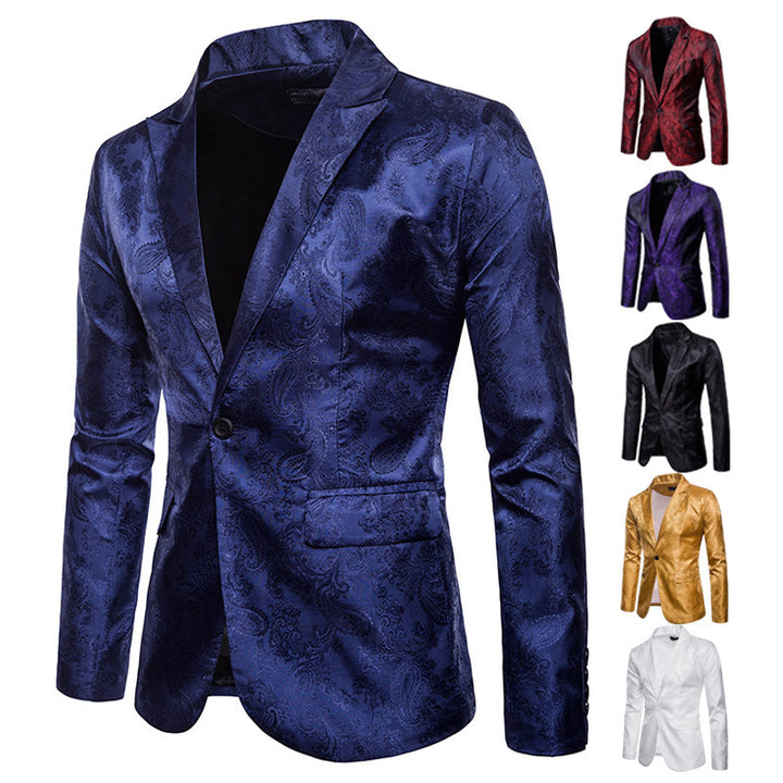 Men's elegant sequin blazer with floral patterns Lisslune