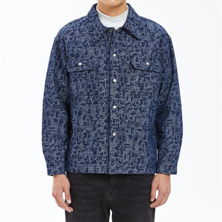 Men's Casual Overshirt Jacket with Modern Pattern Lisslune