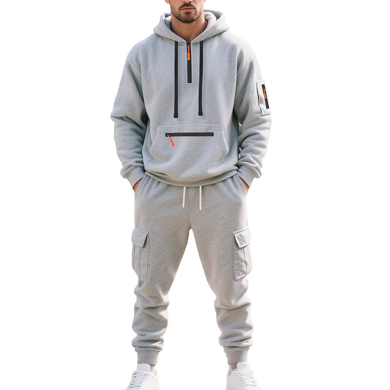 Men's sporty hoodie set with practical pockets and modern design Lisslune